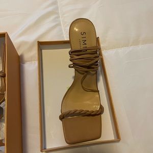 Tan Heeled Sandals SIMMI